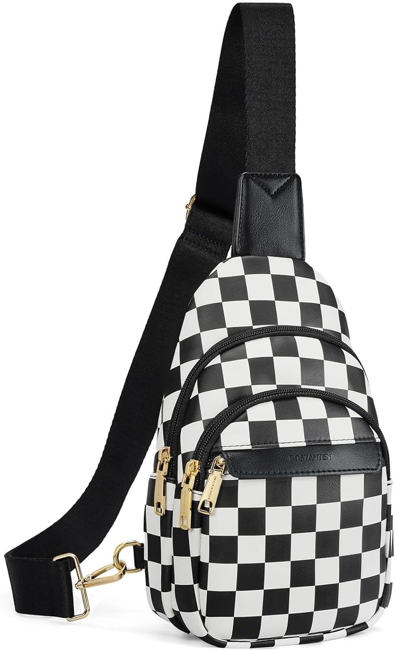 Bostanten Small Sling Bag for Women Leather Crossbody Bags Fanny Pack Chest Bag for Travel - Image 1